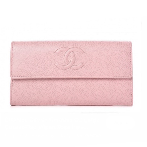 🔥CHANEL Caviar Timeless CC Large Gusset Flap Wallet in Rose Pale - Picture 2 of 16